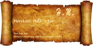Hentes Márta névjegykártya