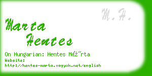marta hentes business card